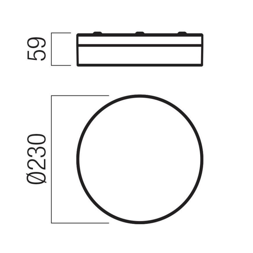 Redo 01-3735 - LED taklampa för badrum FRISBI LED/12W/230V diameter 23 cm CRI 90 3000/4000K IP44 svart