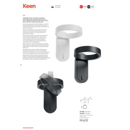 Redo 01-3763 - LED väggbelysning KEEN LED/6W/230V CRI 90 3000K vit