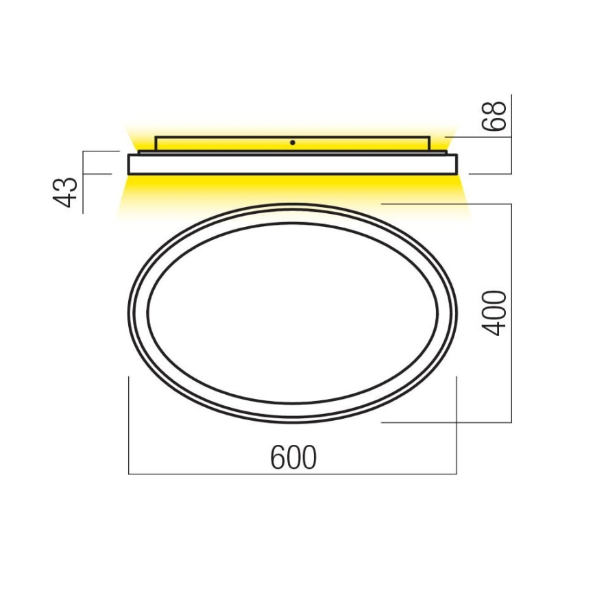 Redo 01-3807 - LED-dimmbar taklampa NOBU LED/60W/230V 3000/4000K CRI 90 guldfärgad