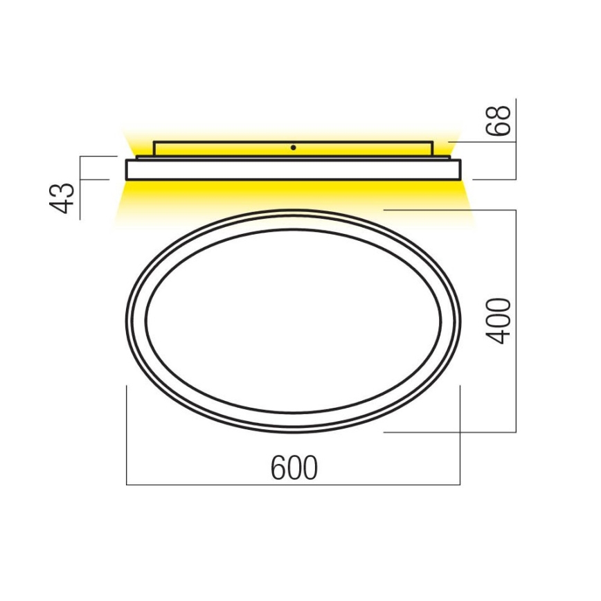 Redo 01-3808 - Dimbart LED-takarmatur NOBU LED/60W/230V 3000/4000K CRI 90 svart