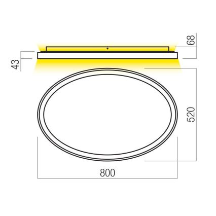 Redo 01-3811 - Dimbar LED-taklampa NOBU LED/80W/230V 3000/4000K CRI 90 svart
