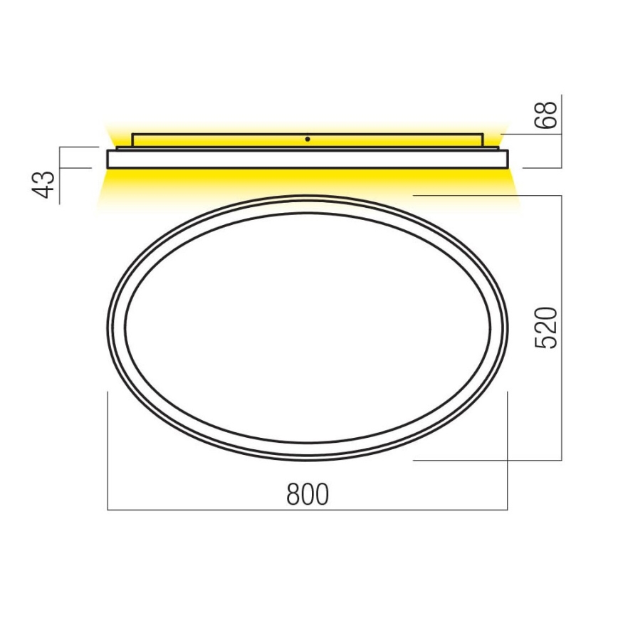 Redo 01-3811 - Dimbar LED-taklampa NOBU LED/80W/230V 3000/4000K CRI 90 svart