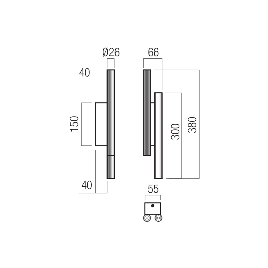 Redo 01-3852 - LED-vägglampa NIKOS 4xLED/4W/230V CRI 90 svart