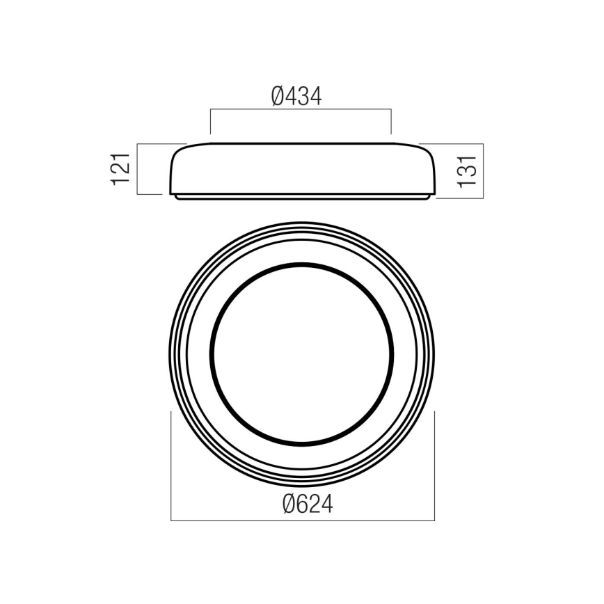 Redo 01-3941 - LED-taklampa DIP LED/40W/230V 2700/3000/4000/5000/6500K CRI 90 Ø 62,4 cm vit