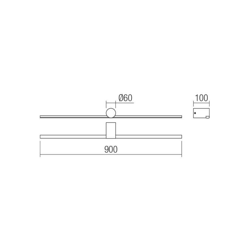 Redo 01-4034 - Badrumsspegel med LED-belysning ROW LED/18W/230V 90 cm IP44 vit