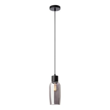 Redo 01-4044 - Ljuskrona med textilsladd ATLANTIS 1xE27/42W/230V diameter 11 cm svart