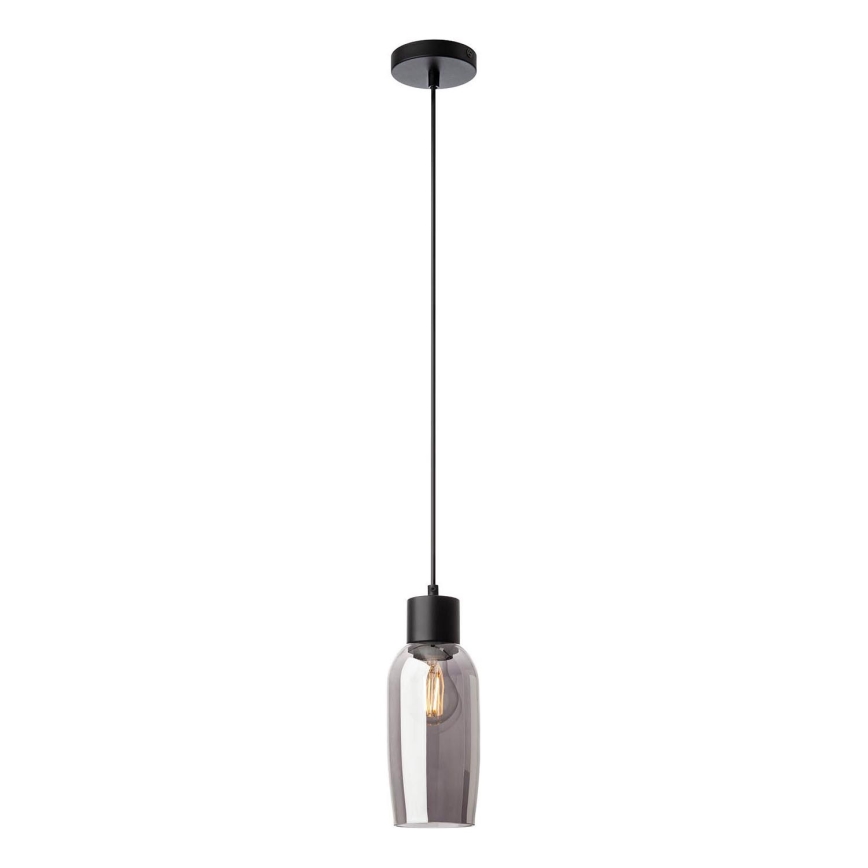 Redo 01-4044 - Ljuskrona med textilsladd ATLANTIS 1xE27/42W/230V diameter 11 cm svart