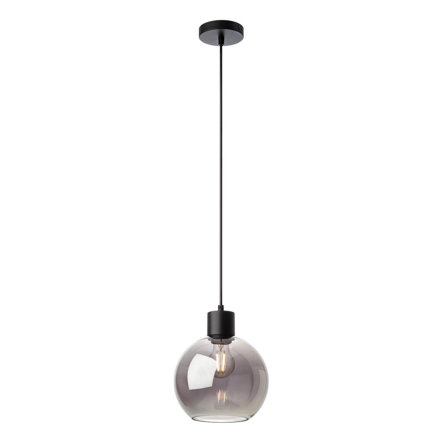 Redo 01-4045 - Ljuskrona med textilsladd ATLANTIS 1xE27/42W/230V diameter 20 cm svart