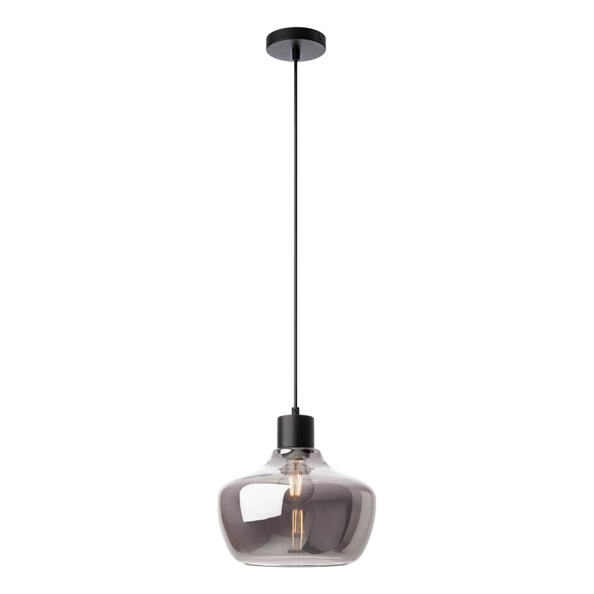 Redo 01-4046 - Ljuskrona med textilsladd ATLANTIS 1xE27/42W/230V diameter 26 cm svart