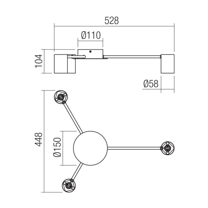 Redo 01-4050 - Spotlight NOA 3xGU10/10W/230V svart