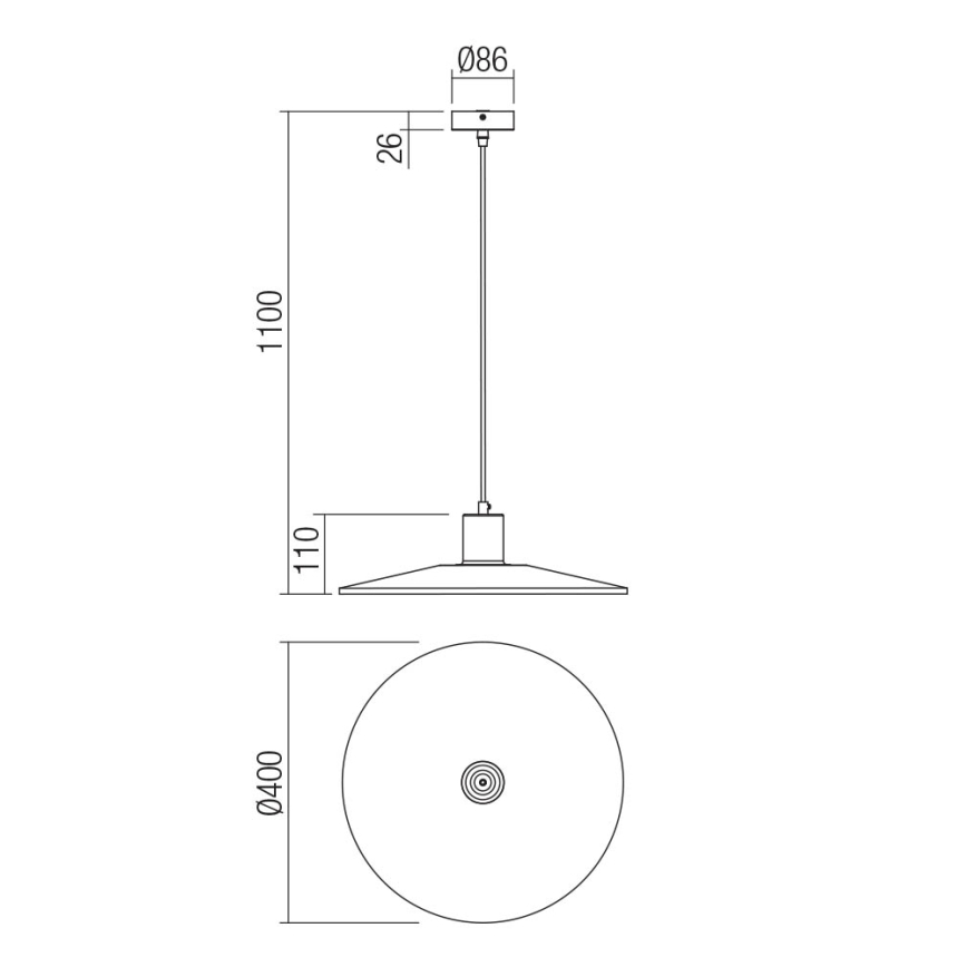 Redo 01-4055 - Ljuskrona med textilsladd FRESNO 1xE27/42W/230V diameter 40 cm