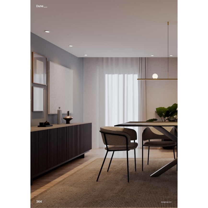 Redo 01-4301 - LED-dimmbar hänglampa på vajer DUNE LED/48W/230V 3000K CRI 90 vit/guld