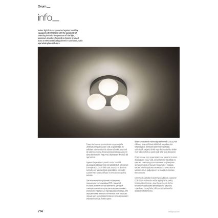 Redo 01-4306 - LED takarmatur för badrum OVUM 3xLED/5W/230V 3000/4000K CRI 90 Ø 24 cm IP44 vit/blank krom