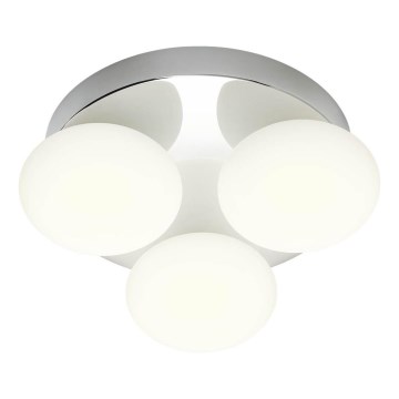Redo 01-4306 - LED takarmatur för badrum OVUM 3xLED/5W/230V 3000/4000K CRI 90 Ø 24 cm IP44 vit/blank krom