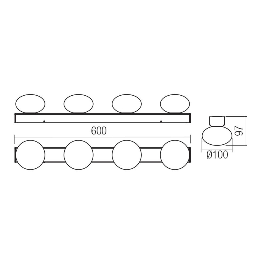 Redo 01-4309 - LED-badrumstaklampa OVUM 4xLED/5W/230V 3000/4000K CRI 90 IP44 vit/blank krom