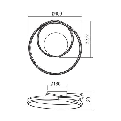 Redo 01-4356 - LED dimbar väggarmatur TORSION LED/30W/230V 2700/3000/4000K CRI 90 svart