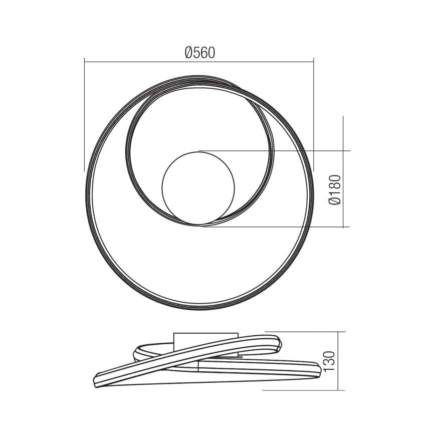 Redo 01-4357 - Dimbart LED-takarmatur TORSION LED/40W/230V 2700/3000/4000K CRI 90 Ø 56 cm vit