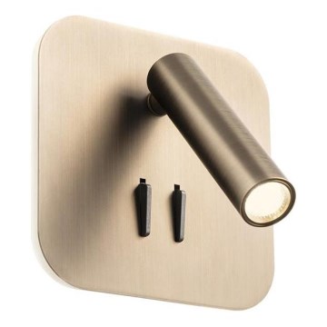 Redo 01-4473 - LED-vägglampa QUDA LED/6W/230V + LED/3W CRI 90 USB, brons