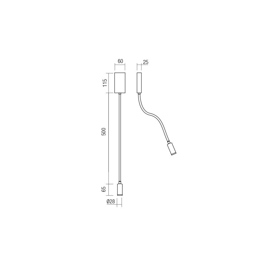 Redo 01-4475 - Flexibel LED-vägglampa WALLIE LED/3W/230V CRI 90 USB bronsfärgad