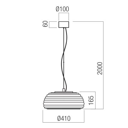 Redo 01-4542 - Dimbar LED-pendel ONDULA LED/16W/230V 2700K/3000K CRI 90 Ø 41 cm beige/rökgrå