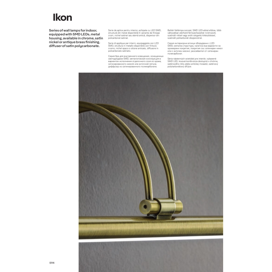 Redo 01-458 - LED tavelbelysning IKON LED/18W/230V 70 cm skinande krom