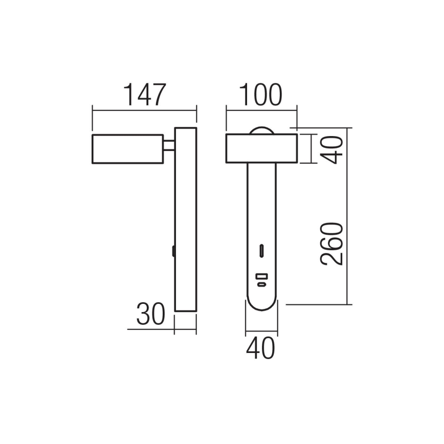 Redo 01-4642 - LED Vägglampa SADES LED/6W/230V CRI 90 USB bronsfärgad
