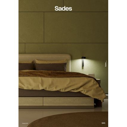 Redo 01-4643 - LED-vägglampa SADES LED/6W/230V CRI 90 USB svart