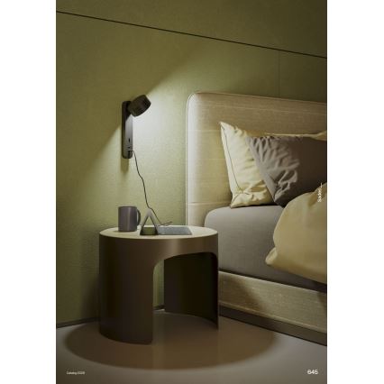 Redo 01-4643 - LED-vägglampa SADES LED/6W/230V CRI 90 USB svart