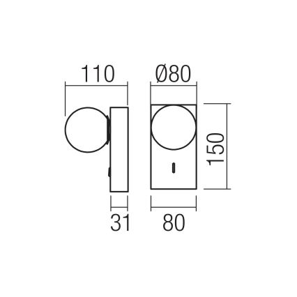 Redo 01-4658 - LED Vägglampa NORMA LED/5W/230V CRI 90 USB vit/brons
