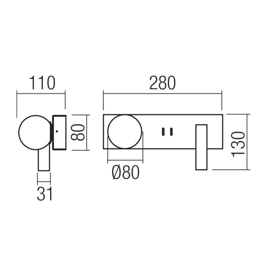 Redo 01-4662 - NORMA LED-vägglampa LED/5W/230V + LED/3W CRI 90 USB vit/brons