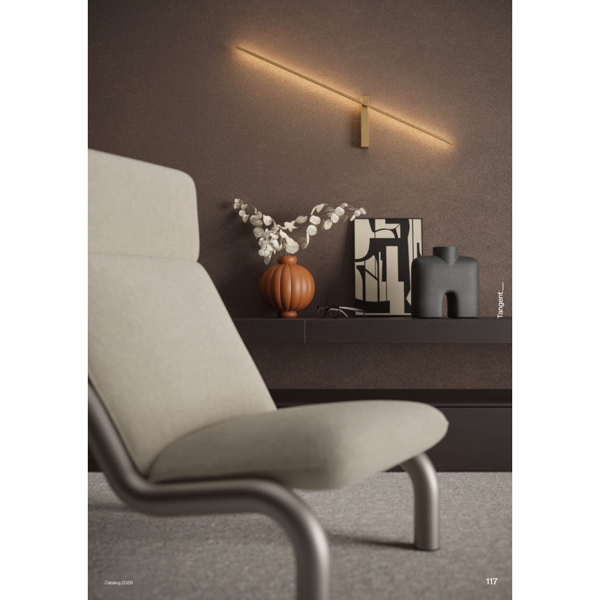 Redo 01-4672 - LED-väggarmatur TANGENT LED/6W/230V 2700/2850/3000K CRI 90 guld