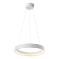 Redo 01-672 - LED ljuskrona med textilsladd LOOP LED/48W/230V diameter 60 cm vit