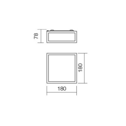 Redo 01-704 - Badrum takbelysning EGO 1xE27/52W/230V 18x18 cm IP44