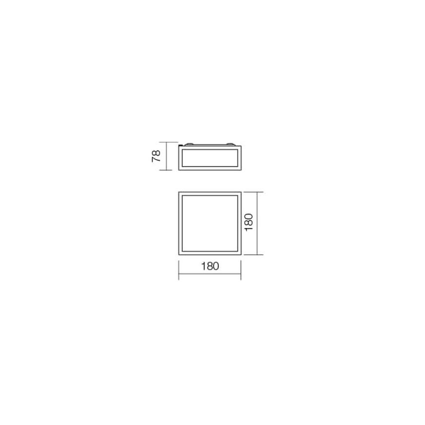 Redo 01-704 - Badrum takbelysning EGO 1xE27/52W/230V 18x18 cm IP44