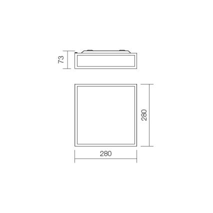 Redo 01-705 - Badrum takbelysning EGO 2xE27/60W/230V 28x28 cm IP44