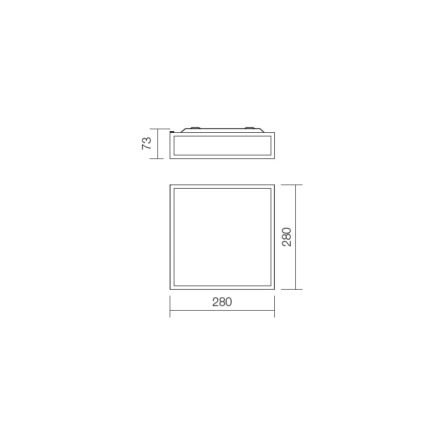 Redo 01-705 - Badrum takbelysning EGO 2xE27/60W/230V 28x28 cm IP44
