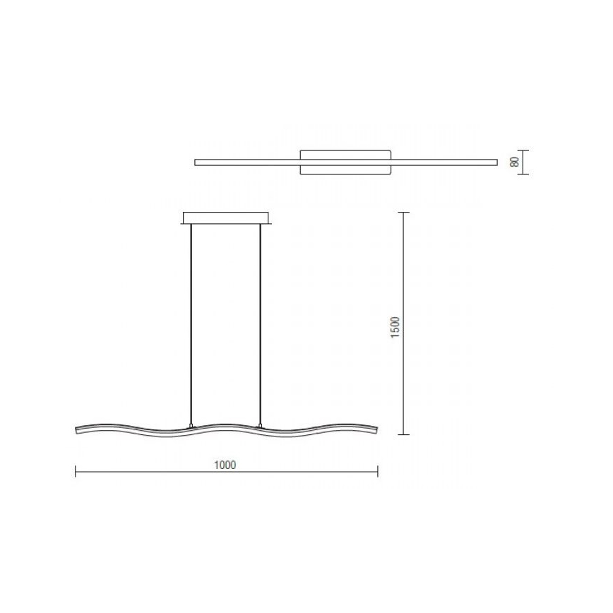 Redo 01-893 - LED-takpendel med wire PULSE LED/23,1W/230V matt krom
