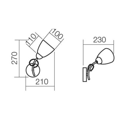 Redo 02-649 - Vägglampa NOELLA 1xE14/28W/230V mässing