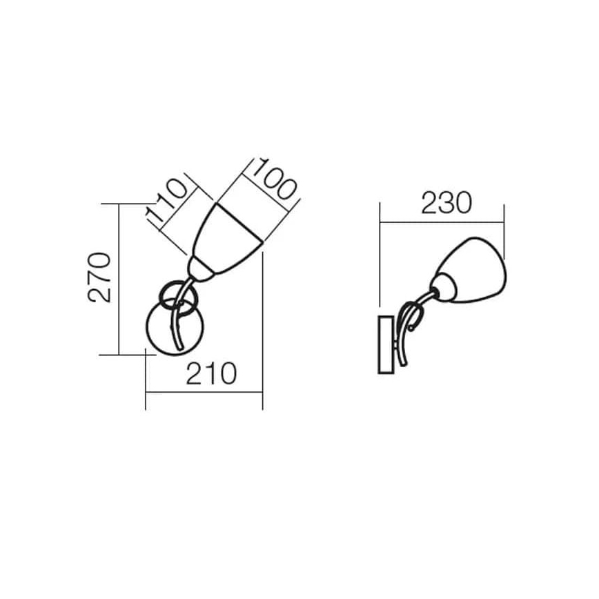 Redo 02-649 - Vägglampa NOELLA 1xE14/28W/230V mässing