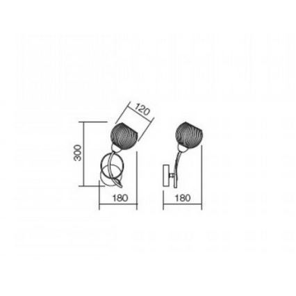 Redo 02-793 - Vägglampa ANNE 1xE14/28W/230V