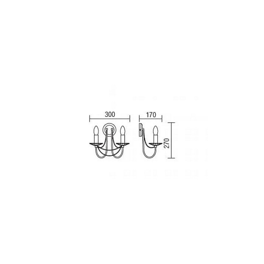 Redo 02-859 - Vägglampa ARIEL 2xE14/28W/230V koppar
