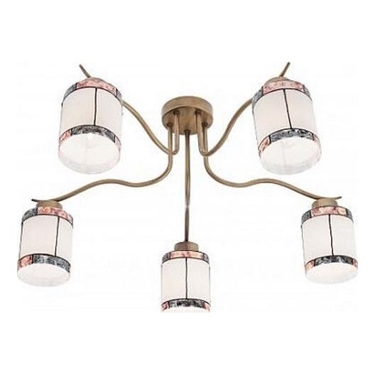 Redo 02-888 - Ytmonterad ljuskrona DEKOR 5xE27/42W/230V diameter 52,3 cm brons