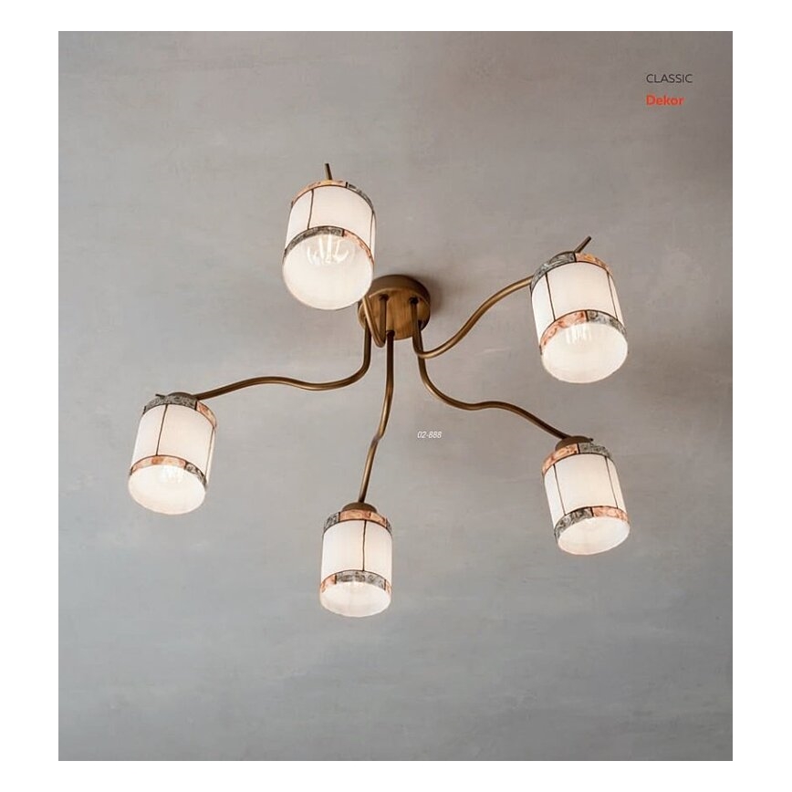Redo 02-888 - Ytmonterad ljuskrona DEKOR 5xE27/42W/230V diameter 52,3 cm brons