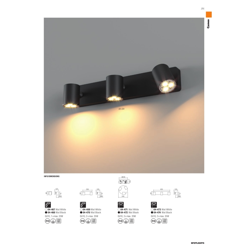 redo 04-472 - Spotlight CAMEO 3xGU10/35W/230V
