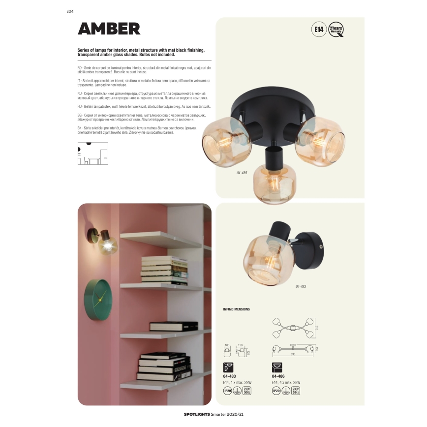 redo 04-486 - Spotlight AMBER 4xE14/28W/230V