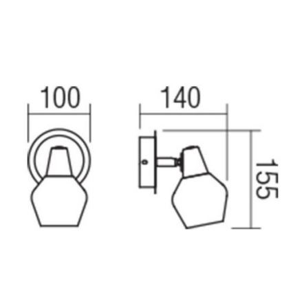 Redo 04-487 - Vägglampa CLOVIS 1xE14/28W/230V