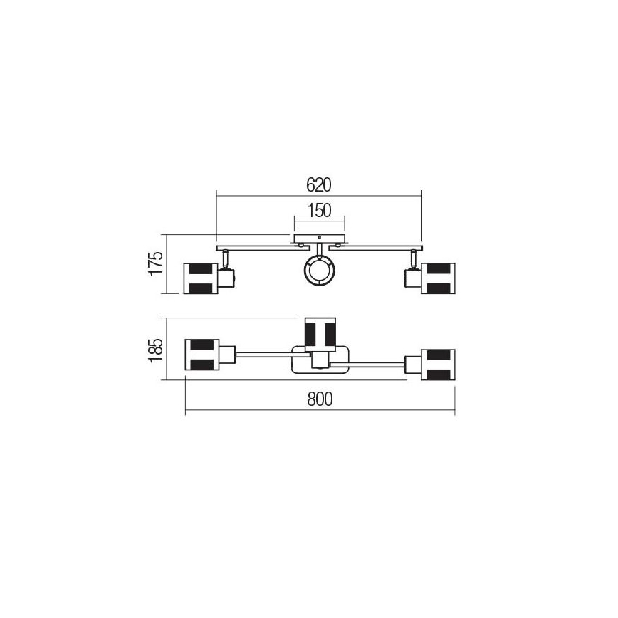 Redo 04-521 - Takmonterad taklampa BASKET 3xE27/42W/230V brons
