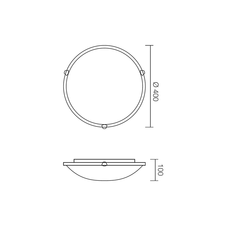 Redo 05-393 - Taklampa VIRGINIA 2xE27/42W/230V Ø 40 cm grå