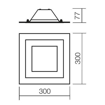 Redo 05-828 - Taklampa SPECTRE 1xE14/28W/230V 30x30 cm blank krom/vit
