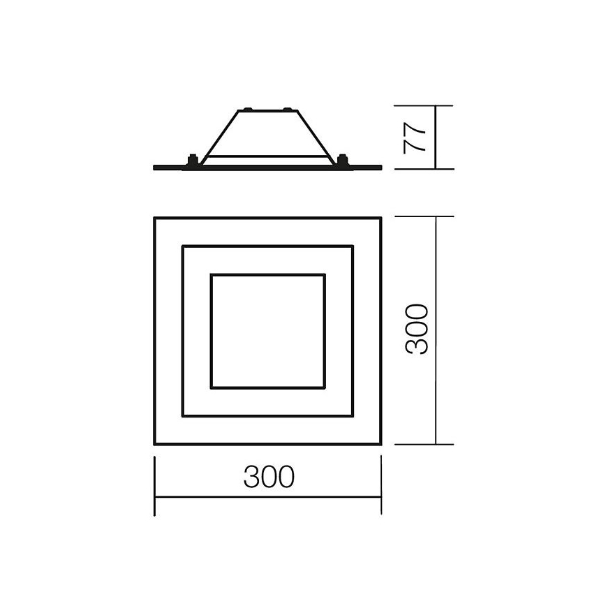 Redo 05-828 - Taklampa SPECTRE 1xE14/28W/230V 30x30 cm blank krom/vit